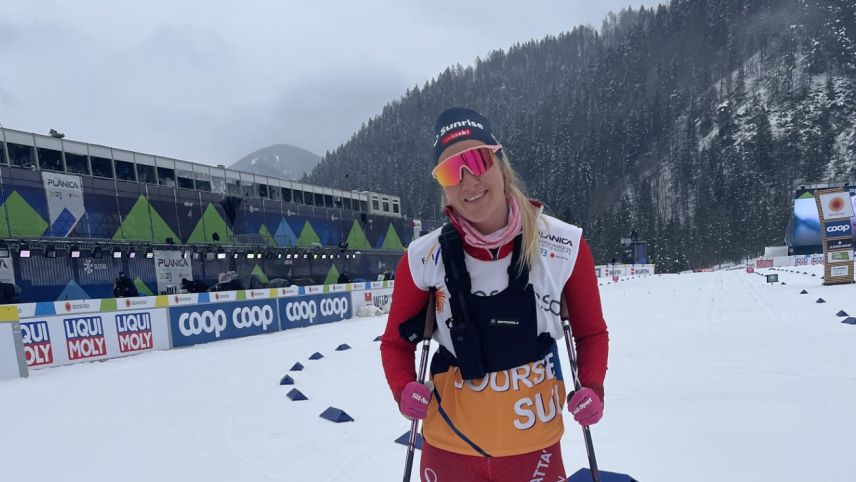 Fabiana Wieser an den Nordischen Weltmeisterschaften im slowenischen Planica. Foto: z.Vfg