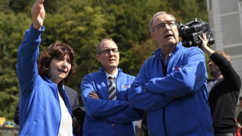 Bundesrat Guy Parmelin und Regierungsrat Christian Rathgeb im Bergell. Foto: Keystone