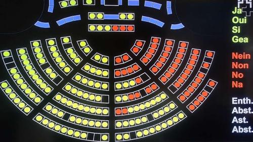 Resultat der Schlussabstimmung zur Teilrevision des Jagdgesetzes im Nationalrat.