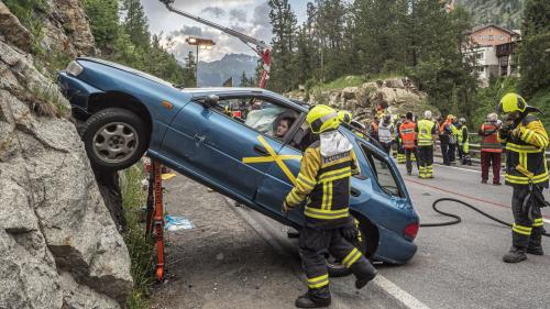 Eines der verunfallten Fahrzeuge  Foto: Daniel Zaugg