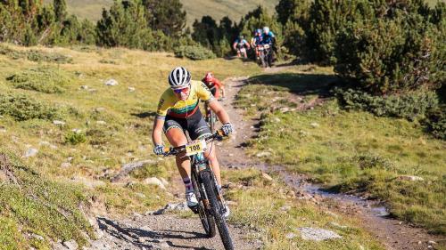 Katazina Sosna, die Siegerin der Vallader-Strecke, im Val S-charl. (Foto: Dominik Täuber)