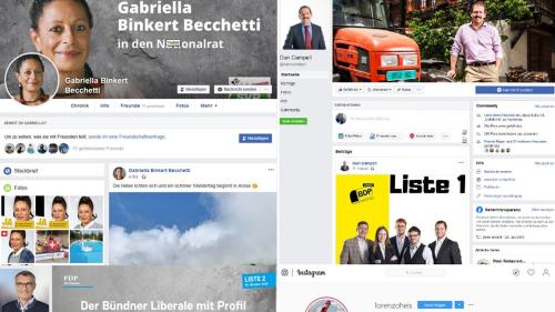 Auch im Wahlkampf sind Facebook, Twitter oder Instagram wichtige Kanäle, um auf sich aufmerksam zu machen (Foto: Screenshots Facebook/Instagram).