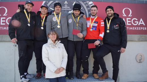 Die schnellsten der Schnellen (von links): Team Ramp-Ritzmann, Silvia Degiacomi vom Hotel Bären, Team Baumann und Team Follador.   Foto: z.Vfg.