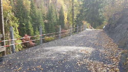 La via da Tarasp Chamosch a Florins es statta dannagiada ter lönch. Uossa han ils respunsabels chattà üna buna soluziun cun üna costrucziun ferma (fotografia: mad e Benedict Stecher).