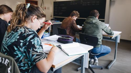 Die aktuellen Maturanden werden sich so sehr in ihre Abschlussprüfungen vertiefen wie die Gymnasiastinnen auf diesem Bild. Bestimmt werden sie aber einen Minimalabstand von zwei Metern wahren. Foto: Fabian Gattlen