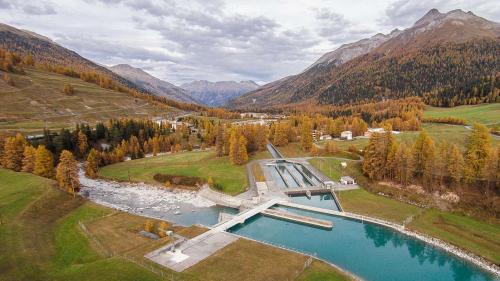 Wasserfassung der Engadiner Kraftwerke AG bei S-chanf. Foto: EKW