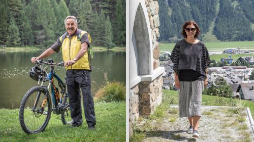 Mario Salis (links) ist für die Begrenzungsinitiative, Franziska Preisig (rechts) dagegen. Fotos: Daniel Zaugg