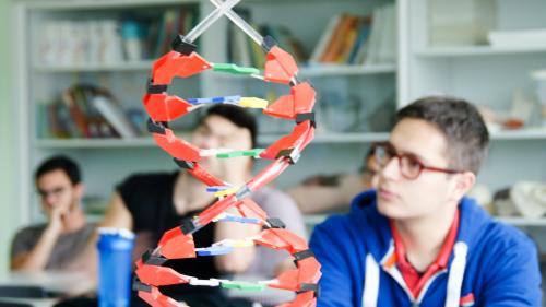 Kürzlich konnten Wissenschaftsschüler des Lyceum Alpinum Zuoz mit modernsten Analysegeräten experimentieren. Foto: Jon Duschletta