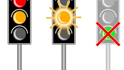  Wichtige Änderung bei der Lichtsignalregelung: Die Ampeln an Baustellen leuchten nicht mehr «Grün». Illustration: TBA GR