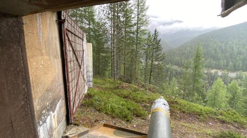 Die Waffen der Festung sind auf die Panzersperre an der Ofenpassstrasse gerichtet.		
Foto: z. Vfg.