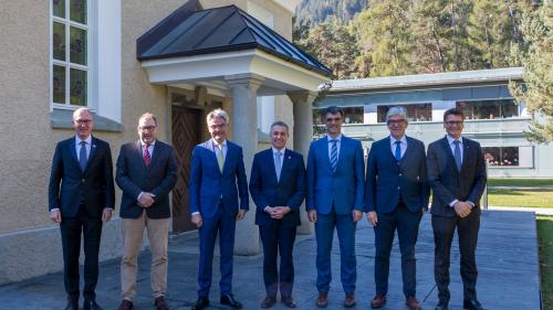 Bündner Regierung mit Bundesrat Ignazio Cassis.
Foto: z. Vfg.