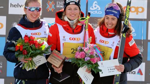 Désirée Steiner gewinnt den Frauenlauf vor Maria Adele Zampa und Giuliana Werro aus Zernez (Foto: Swiss-Image/Andy Mettler)