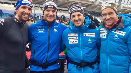 Ausgezeichneter 4. Rang für Curdin Perl, Dario Cologna, Jonas Baumann und Jason Rüesch (Foto: jpa).