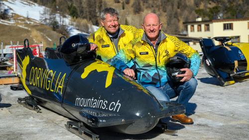 Nach 4500 Fahrten im Eiskanal beenden Christian Meili (rechts) und Anschieber Adriano Testorelli ihre Karrieren
 im Bob-Sport. Foto: Giancarlo Cattaneo