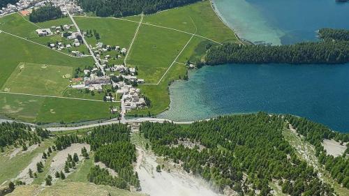 Der grösste Teil des Sturzmaterials lagert sich im mächtigen Gehängeschuttfächer am Fuss der Felswand ab. Foto: Tiefbauamt Graubünden