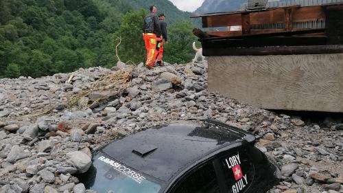 Bilder der Zerstörung in der Valle di Maggia. Foto: z.Vfg.