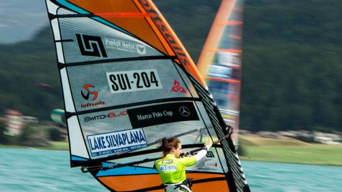 Heidi Ulrich mit einer Speedszene am Engadinwind 2016. Foto: Marc van Swoll