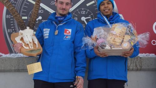 Team Follador (Cedric Follador und Farut Dominguez) konnten die Bündnermeisterschaft mit nur einer Hundertstel Vorsprung für sich entscheiden (Foto: Olympia Bob Run St. Moritz).