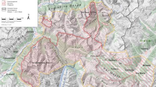 Il cunfin da la zona circundanta da chüra intuorn la Biosfera Val Müstair segua sün territori dal cumün da Scuol al perimeter da las zonas da protecziun naziunalas e chantunalas. Il suveran decida als 14 gün a reguard il contrat da cooperaziun (illustrazi