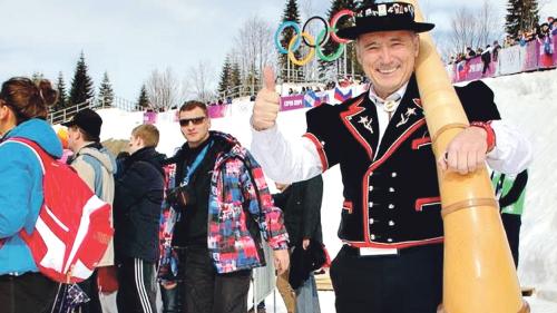 Not Carl in viadi cun sia tüba als Gös olimpics. Quai voul el far eir quist on illa Corea dal Süd. (fotografia: mad)