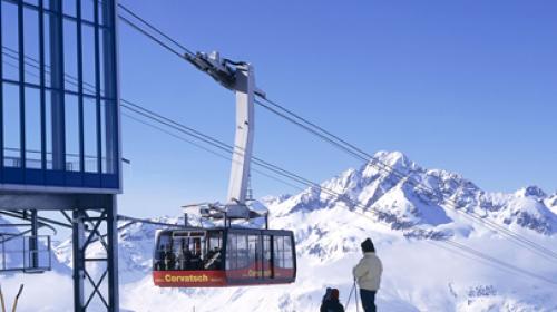 Die Bergstation der Corvatsch-Bahn