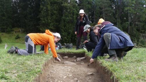 Quia suot il tschisp intuorn la Mottata as zoppan interessantas anomalias e structuras na natüralas. Sco per exaimpel muossamaints da restanzas da materials chi sun üna jada gnüts ars (fotografia: Dario Müller).